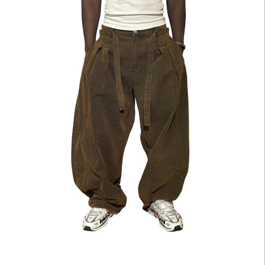HG1373 Baggy long Jeans Brown