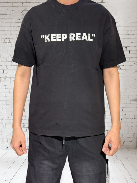 HG776837 Keep Real T-shirt Black