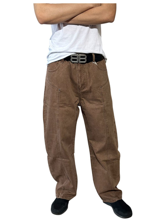 HG8622 Baggy Long Jeans Brown