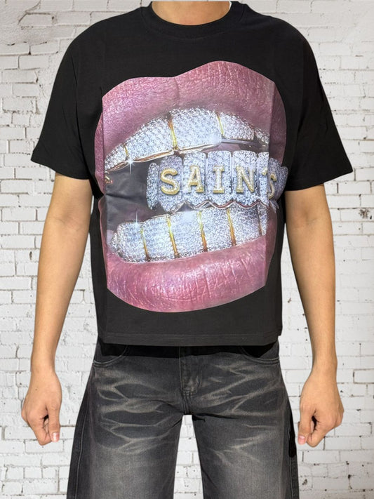 HGB39 Boxy Crop Shirt Black