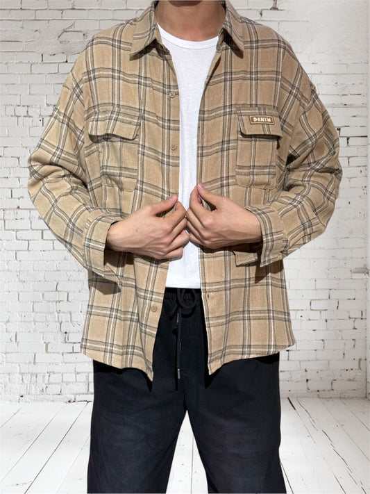 HGBK195 Oversize Flannel Shirt